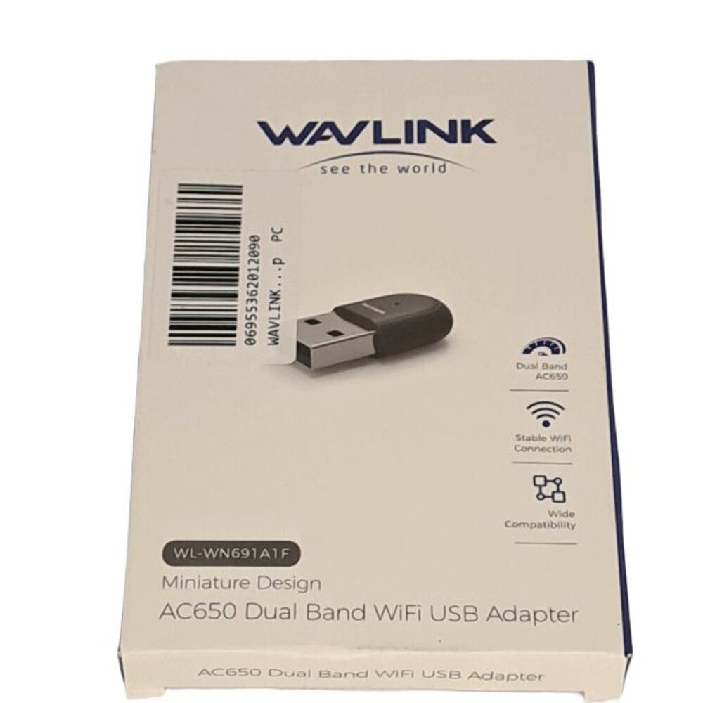 WAVLINK WL-WN691A1F AC650 Dual Band USB WiFi Adapter Dongle for PC Laptop